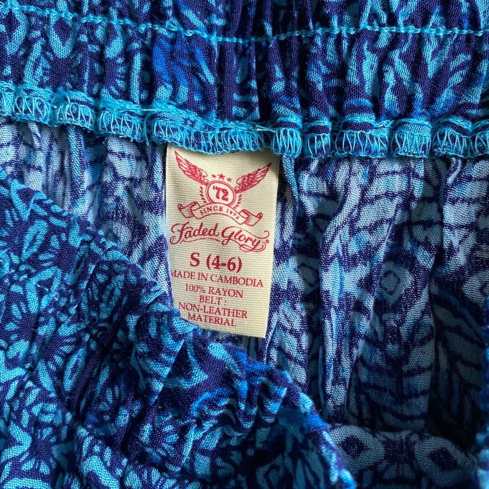 Blue faux wrap skirt